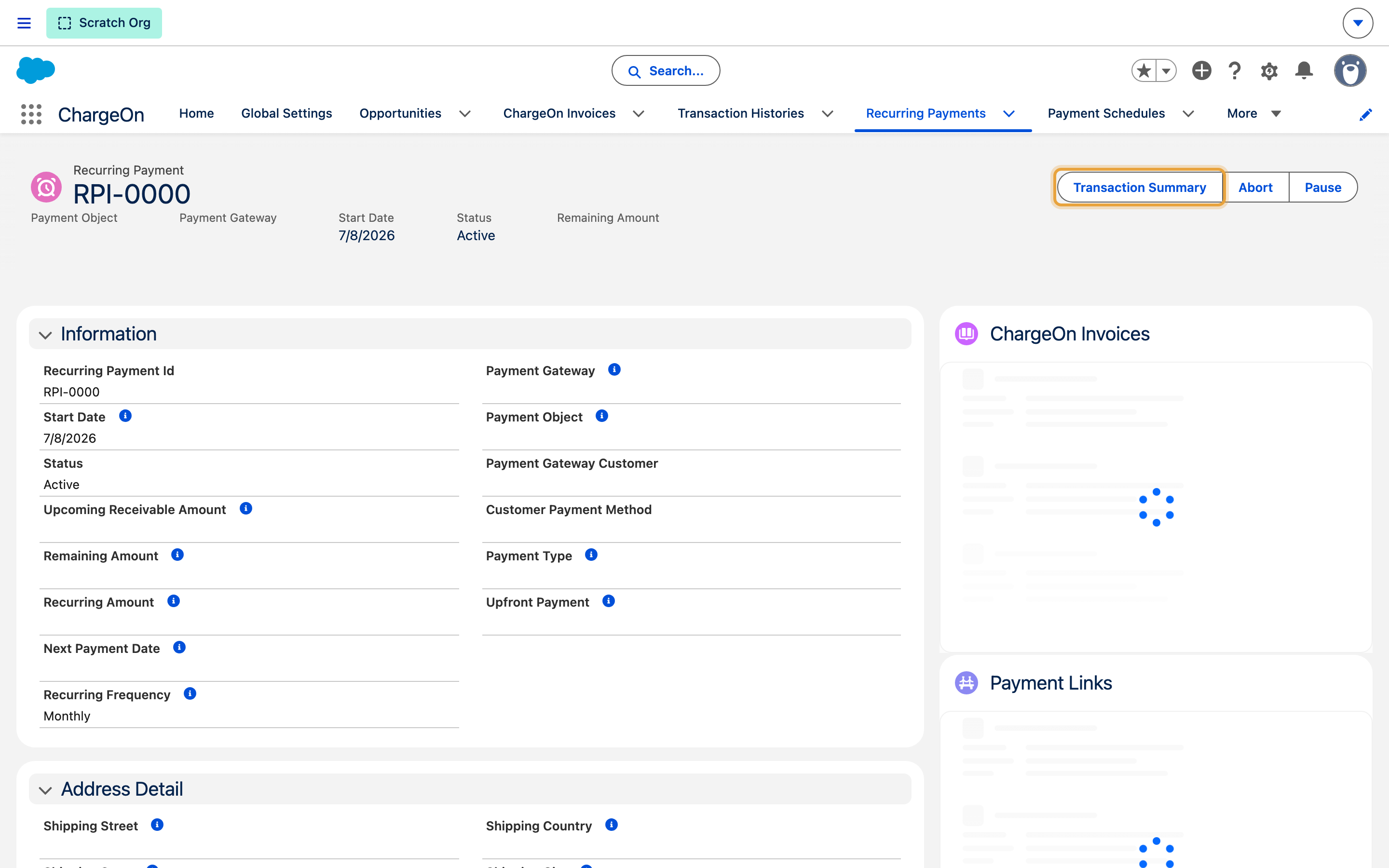 An installment plan record showing the Transaction Summary, with totals for paid, refunded and overdue amounts